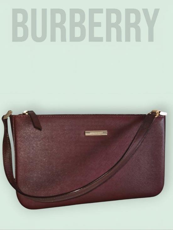 Burberry Handbags - Burberry Leather Baguette Bag In Burgandy-COA Included-EUC